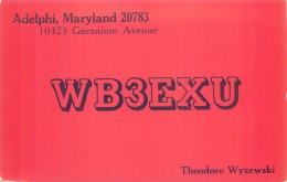 CARTE QSL : ADELPHI . MARYLAND .USA . - Sonstige & Ohne Zuordnung