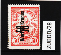ZUBDD/28 STEMPELMARKEN FISKALMARKE WOHLTÄTIGKEITSMARKE Für Postangestellte 50 HELLER Gummiert SIEHE ABBILDUNG - Revenue Stamps