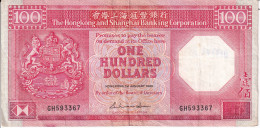 BILLETE DE HONG KONG DE 100 DOLLARS DEL AÑO 1988 (BANKNOTE) - Hongkong