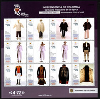 26-KOLUMBIEN - 2022 -MNH SHEET- MENSWEAR - INDEPENDENCE 16TH ISSUE - Colombie