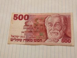 Israel-500 SHEQEL-HBARON EDMUND DE ROTHSCHILD-(1978-79)(447)(BLACK-NUMBER)-(0227435435)wrinkles Stain-bank Note - Israel