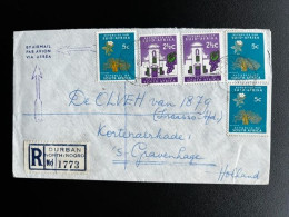 SOUTH AFRICA 1968 REGISTERED LETTER DURBAN TO 'S GRAVENHAGE 04-06-1968 ZUID AFRIKA - Covers & Documents