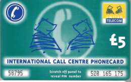 CARTE-PREPAYEE-GB-UNITED TELECOM-5£-BLEUE-Gratté-Plastic Fin-Gratté-TBE-RARE - BT Allgemein (Prepaid)