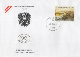 Austria Osterreich 1996 FDC 75 Jahre Burgenland, Canceled In Wien - FDC