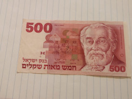 Israel-500 SHEQEL-HBARON EDMUND DE ROTHSCHILD-(1978-79)(461)(BLACK-NUMBER)-(0260294940)-Wrinkles Stain -bank Note - Israël