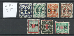 Germany Deutschland DANZIG 1922/1923 Michel 29 - 35 */o Dienstmarken - Dienstmarken