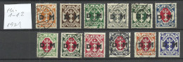 Germany Deutschland DANZIG 1921 Michel 1 - 12 */o Dienstmarken - Oficial