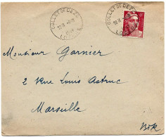 COLLET DE DEZE  LOZERE  Horoplan    1948  Sur 6f Gandon - Briefe U. Dokumente