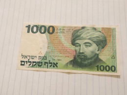 Israel-1000 SHEQELIM-MAIMONIDES-(1982-1986)(466)(BLACK-NUMBER)-(3685682574)-Used Crease-bank Note - Israele