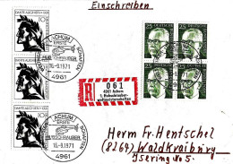 GERMANIA GERMANY - 1971 ACHUM Campionato Del Mondo Con Elicotteri (elicottero) Su Busta Raccomandata - 4024 - Hélicoptères