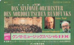 TC Ancienne JAPON / 110-011 - MUSIQUE - NDR ORCHESTER / Dirigent GÜNTER WAND / GERMANY Rel.  MUSIC JAPAN Phonecard - Música