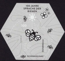 AUSTRIA(2023) Language Of The Bees. Black Print Of Hexagonal Minisheet. - Proeven & Herdruk