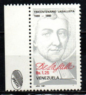 VENEZUELA - 1981 - John Baptiste De La Salle - Christian Brothers’ 300th Anniv. - MNH - Venezuela