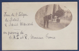 CPA Astronomie éclipse De Soleil Carte Photo Saint Blancard Royalty Voir Dos - Astronomía