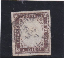 ITALIE - SARDAIGNE - 1855/1861 - N° 11 B - 10 C BRUN-GRIS - Napoli