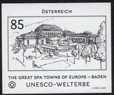 AUSTRIA(2022) Baden Spa. Black Print. UNESCO World Heritage Site. - Probe- Und Nachdrucke