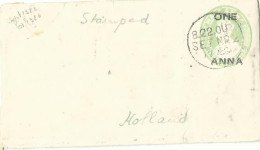 INDE ENTIER 3A  MEHSANA  POUR LA HAYE ( PAYS BAS ) DE 1922LETTRE COVER - Enveloppes