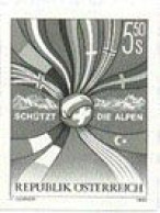 AUSTRIA(1992) Flags Of Various Nations. Black Print. Protection Of The Alps. Scott No 1571. - Ensayos & Reimpresiones