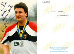 Autogramm Kugelstoßer Dirk Urban 1996 Neumünster LG Wedel-Pinneberg Olympia Olympische Spiele Shot Putter Lancer Germany - Autographes