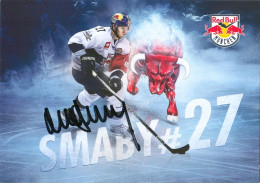 Autogramm Eishockey AK Matthew Matt Smaby EHC Red Bull München 15-16 RB EC Salzburg Minneapolis Minnesota USA Bayern - Sport Invernali