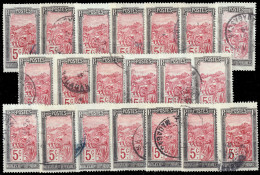 MADAGASCAR - 1927/8 Yv.131 5c Noir & Rouge Carminé - Lot De 20 Timbres Oblitérés B/TB - Used Stamps