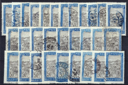 MADAGASCAR - 1922/26 Yv.138 50c Bleu & Noir - Lot De 30 Timbres Oblitérés B/TB - Used Stamps