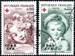 Réunion Obl. N° 353 Et 354 - Croix Rouge - Tableaux De Fragonard - Usati