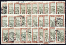 MADAGASCAR - 1908/17 Yv.108 1fr Brun-clair & Olive - Lot De 30 Timbres Oblitérés B/TB - Used Stamps