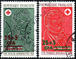 Réunion Obl. N° 412 Et 413  - Croix Rouge - Dr Desgenettes Et Broussais - Usati