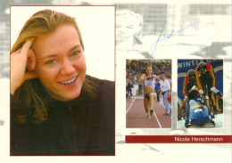 AK Dreispringerin Nicole Herschmann Rudolstadt Olympischer Sport-Club Berlin OSC Bronze Olympia Olympische Spiele - Authographs