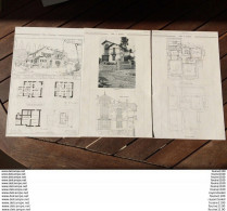 An 1907 Plan D'architecture De Villa à CHEVREUSE Et à CANNES ( Rue Belici ? Peut être Pas Facile à Lire ) à Identifier - Architecture