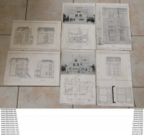 An1907 Plan D'architecture Villa BON ABRI à PERROS GUIREC Et à SAINT SULPICE Et D'un Hôtel à CHARLEVILLE à Identifier - Architecture