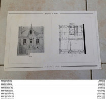 Année 1907 Plan Architecture De Maison à BROLLES ( Bois Le Roi ) Par L'architecte Louis DAUNOT à Identifier - Architecture