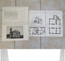 Année 1907 Plan Architecture Du Château De KERMINAOUET EN TREGUNC / Castel à PONT AVEN / Villa à CREIL à Identifier - Architecture