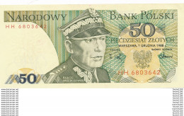 Billet De Banque  BANK POLSKI - 50 PIECDZIESIAT ZLOTYCH 1988 - Pologne