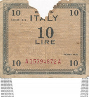 Billet De Banque  Italie Italia  10 Lire ( Attention Mauvais état ) - Allied Occupation WWII