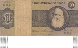 Billet De Banque  Brasil Brésil  10  Cruzeiros ( Mauvais état ) - Brésil