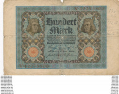 Billet De Banque  Germany ALLEMAGNE 100 MARK 1920 ( Mauvais état ) - 100 Mark