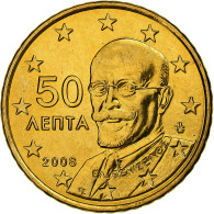 Grèce, 50 Euro Cent, 2008, Athènes, Laiton, FDC, KM:213 - Grèce