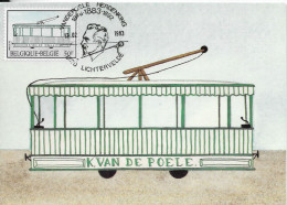 TRAMWAY ELECTRIQUE VAN DE POELE  - CARTE MAXIMUM LICHTERVELDE BELGIQUE 1983, VOIR LES SCANNERS - Tranvie