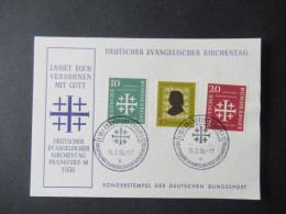 BRD 1956 Sonder PK Deutscher Evangelischer Kirchentag Mit Sonderstempel Frankfurt (Main) / Mi.Nr.,235 / 236 Und 234 - Briefe U. Dokumente