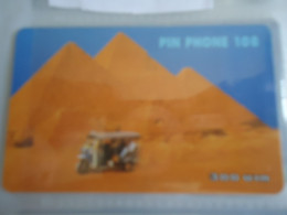 THAILAND USED CARDS PIN 108 WORLD HERITAGES  EGYPT PYRAMIDES - Paisajes