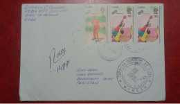 1990 CUBA PAKISTAN USED COVER WITH STAMPS SPORTS PERSONAILITIES - Briefe U. Dokumente