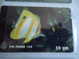 THAILAND USED  CARDS PIN 108 FISH FISHES - Vissen