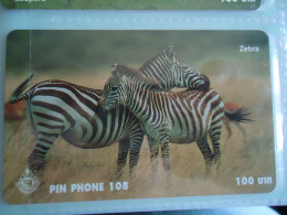 THAILAND USED  CARDS PIN 108 ANIMALS  ZEBRA - Jungle