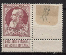 Timbre - Belgique - 19105 - COB 77**MNH - Brun Rouge - Grosse Barbe - Cote 152 - 1905 Breiter Bart