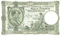 Mille Francs Ou Deux Cents Belgas - 1000 Francos & 1000 Francos-200 Belgas