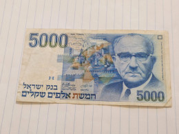 Israel-5000 SHEQELIM-LEVI ESHKOL-(1982-1986)(482)(BLACK-NUMBER)-(6257942307)-wrinkle-stain-bank Note - Israele