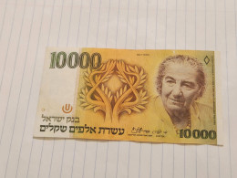 Israel-10.000 SHEKALIM-GOLDA MEIR-(1982-1986)(485)(BLACK-NUMBER)-(8182075833)-HOLE XXF-bank Note - Israele