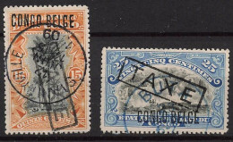 Timbre - Congo Belge - COB TX 19/20 Obl. - Surcharge Typographique - Cote 35 - Altri & Non Classificati